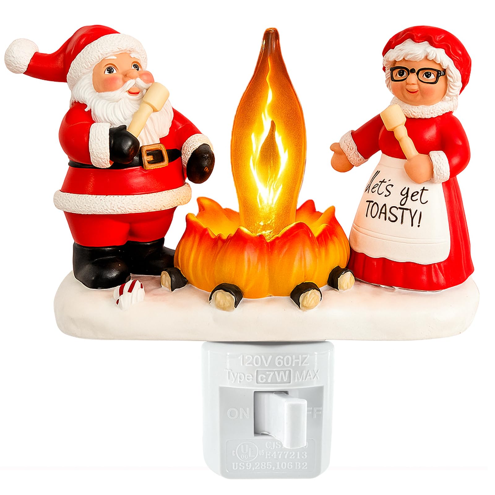Luz Noturna de Natal com Chama de Fogueira