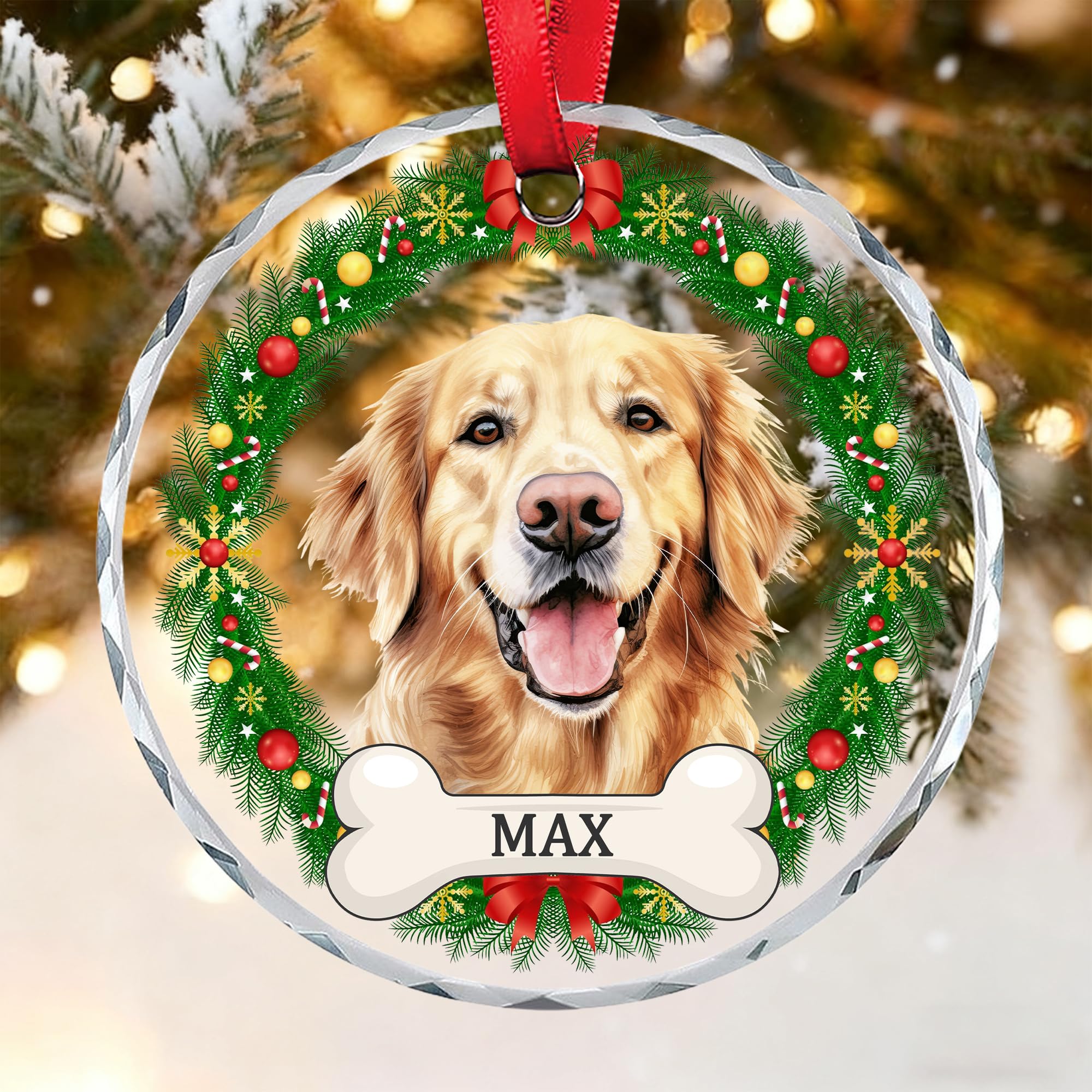 Enfeite de Natal Personalizado com Foto ou Nomes