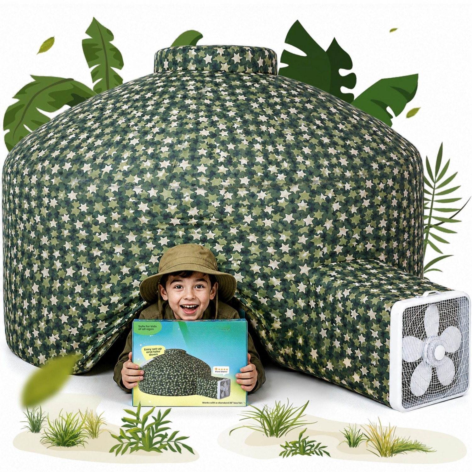 Cabana Inflável Infantil que Enche com Ventilador
