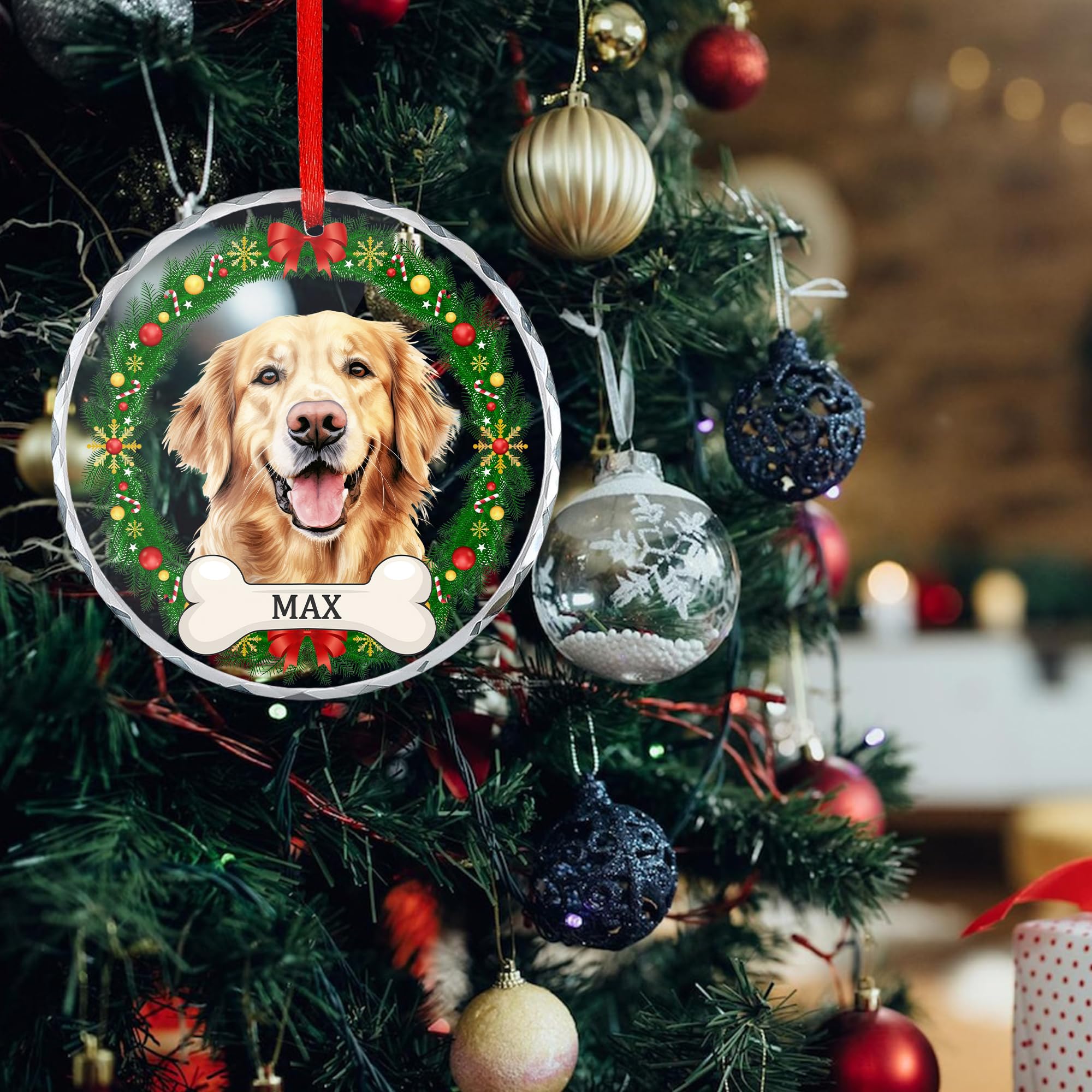 Enfeite de Natal Personalizado com Foto ou Nomes
