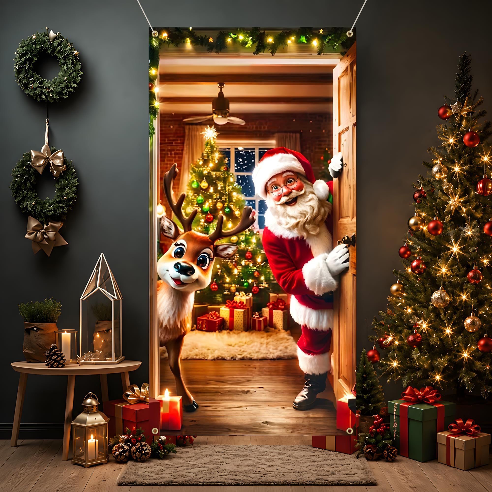 Capa de Porta de Natal Estampada 90 x 180 cm