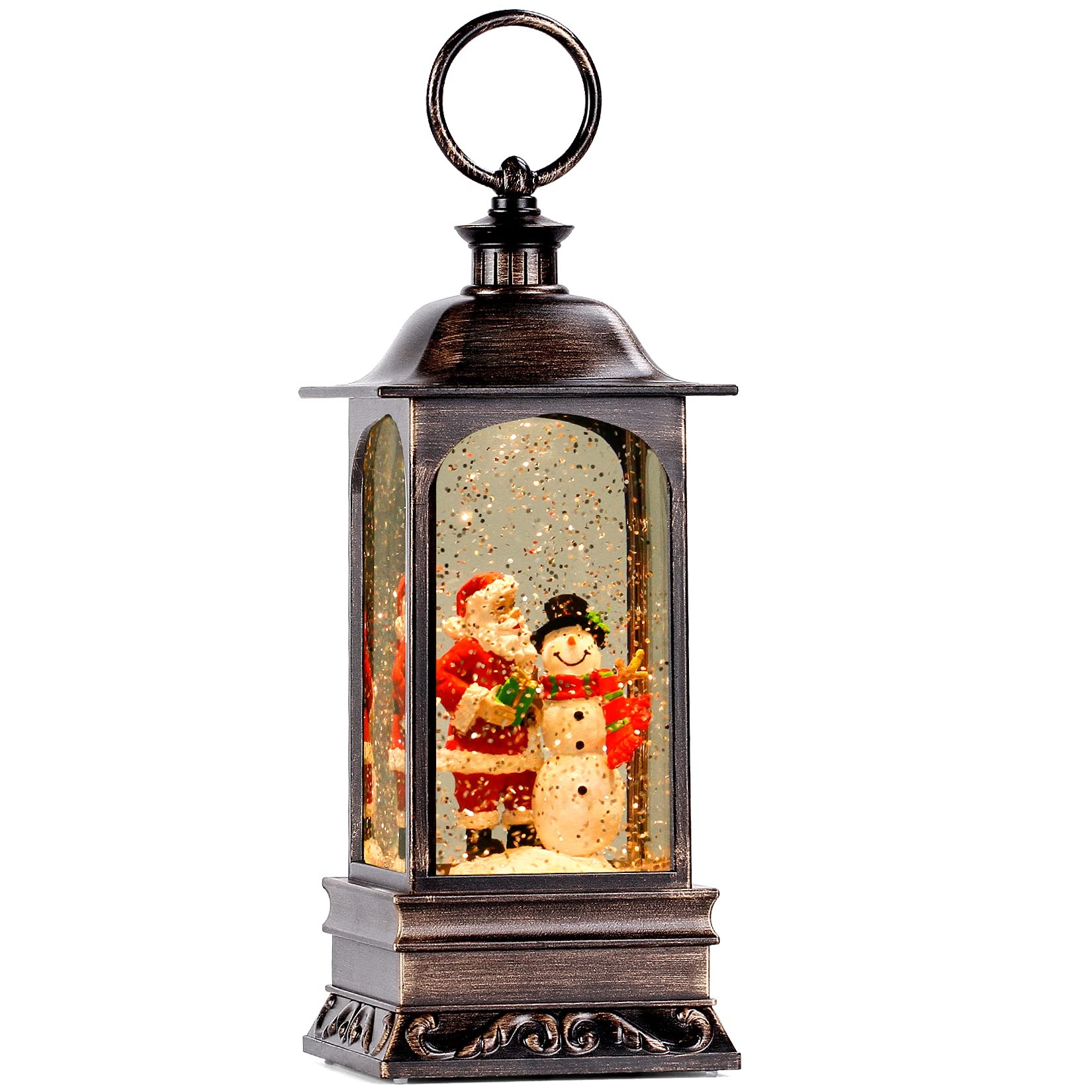 Lanterna Globo de Neve Musical com Luz LED